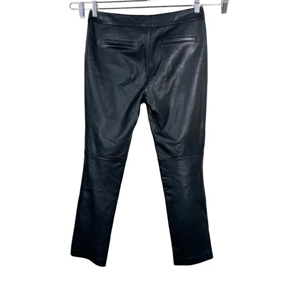Elements By Vakko Women's Black Leather biker 90s Pants 8 - Picture 3 of 12